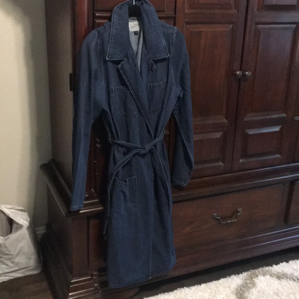 Super cool jean trench coat.